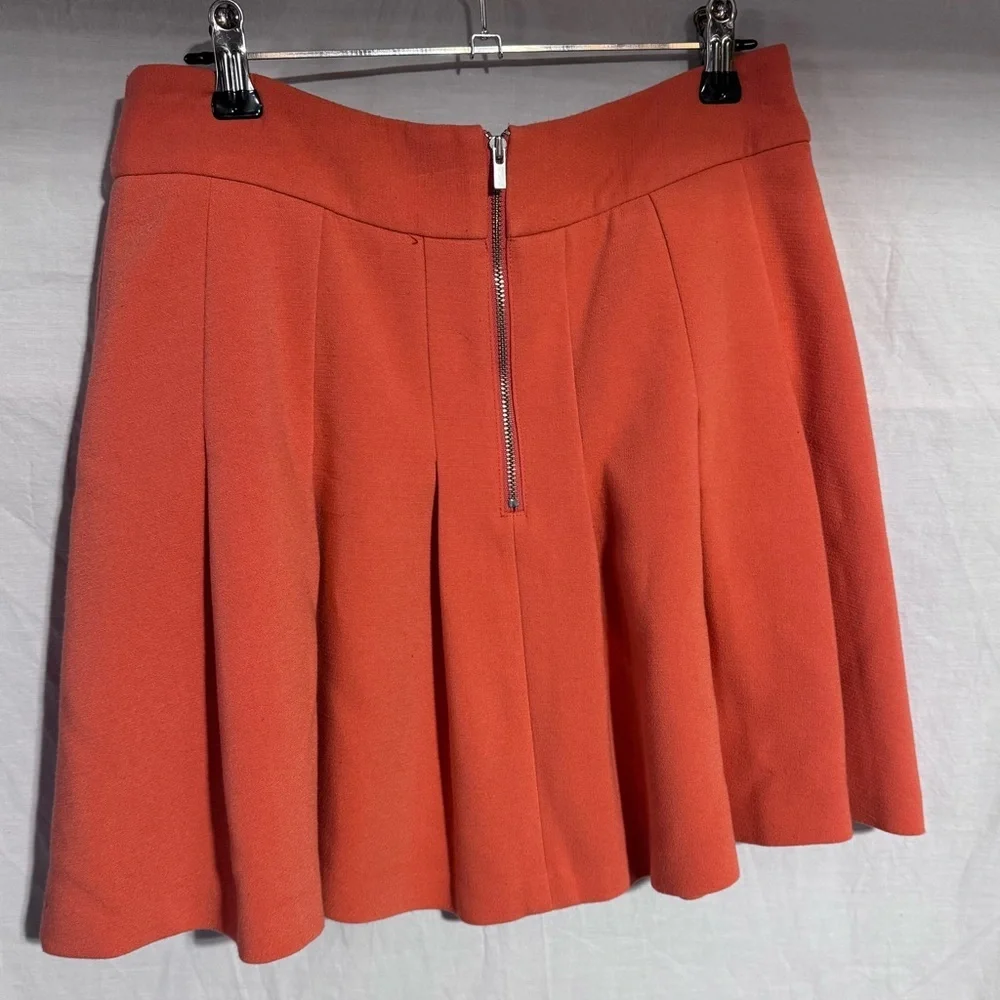 Banana republic orange pleated full mini skirt Size 4